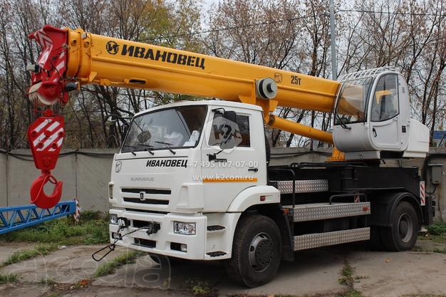 КС-55744, «Ивановец», г/п 25 тонн, стрела 21,0 м. на базе шасси КамАЗ-53605 (4х2) ЕВРО-4